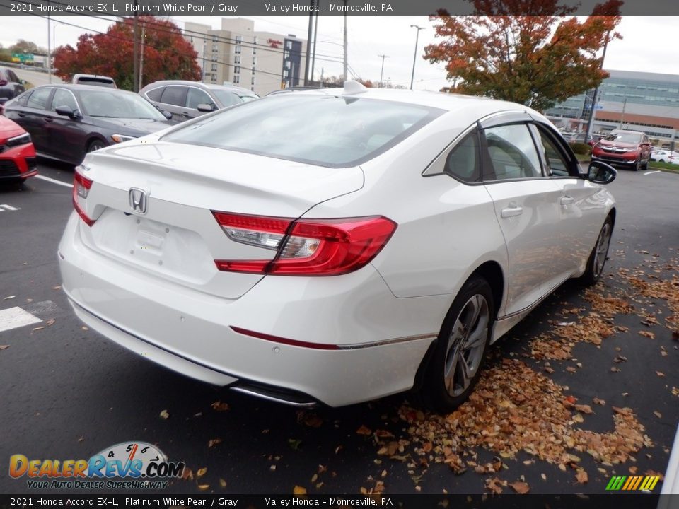 2021 Honda Accord EX-L Platinum White Pearl / Gray Photo #5