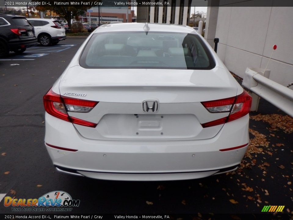 2021 Honda Accord EX-L Platinum White Pearl / Gray Photo #6