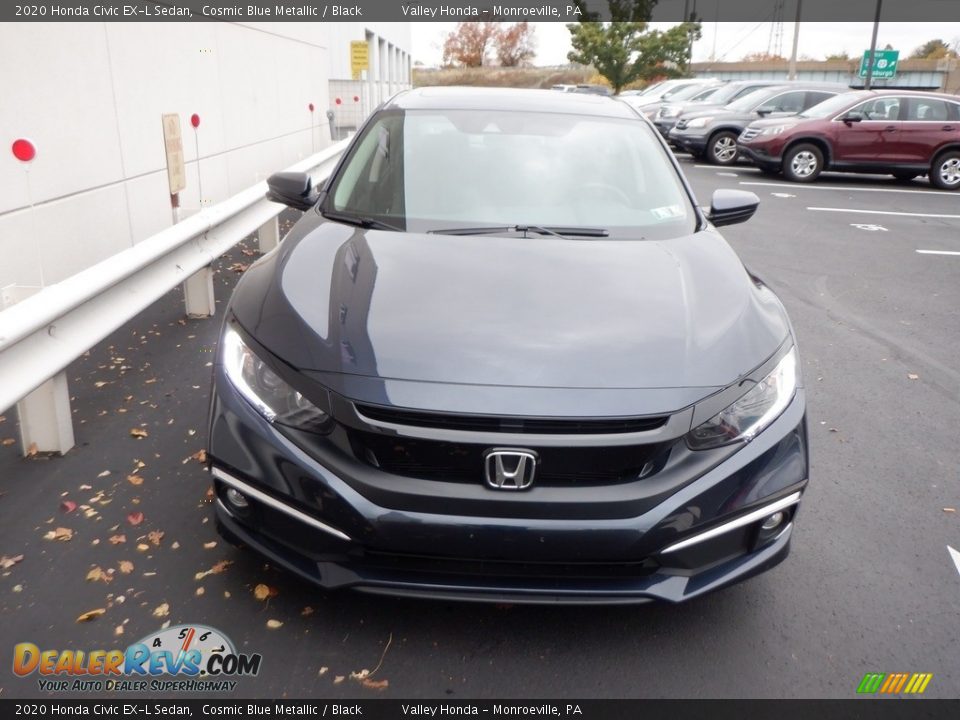 2020 Honda Civic EX-L Sedan Cosmic Blue Metallic / Black Photo #3