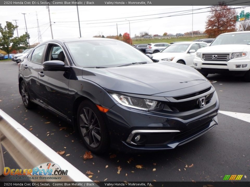 2020 Honda Civic EX-L Sedan Cosmic Blue Metallic / Black Photo #4