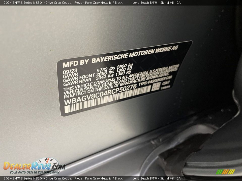 2024 BMW 8 Series M850i xDrive Gran Coupe Frozen Pure Gray Metallic / Black Photo #26