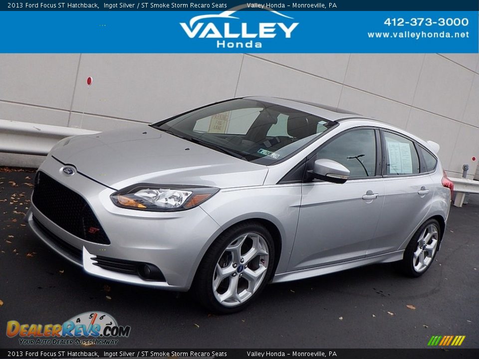 2013 Ford Focus ST Hatchback Ingot Silver / ST Smoke Storm Recaro Seats Photo #1