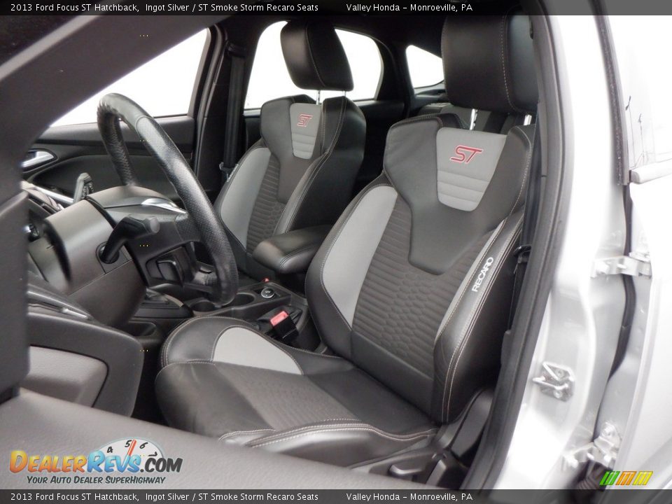 2013 Ford Focus ST Hatchback Ingot Silver / ST Smoke Storm Recaro Seats Photo #14