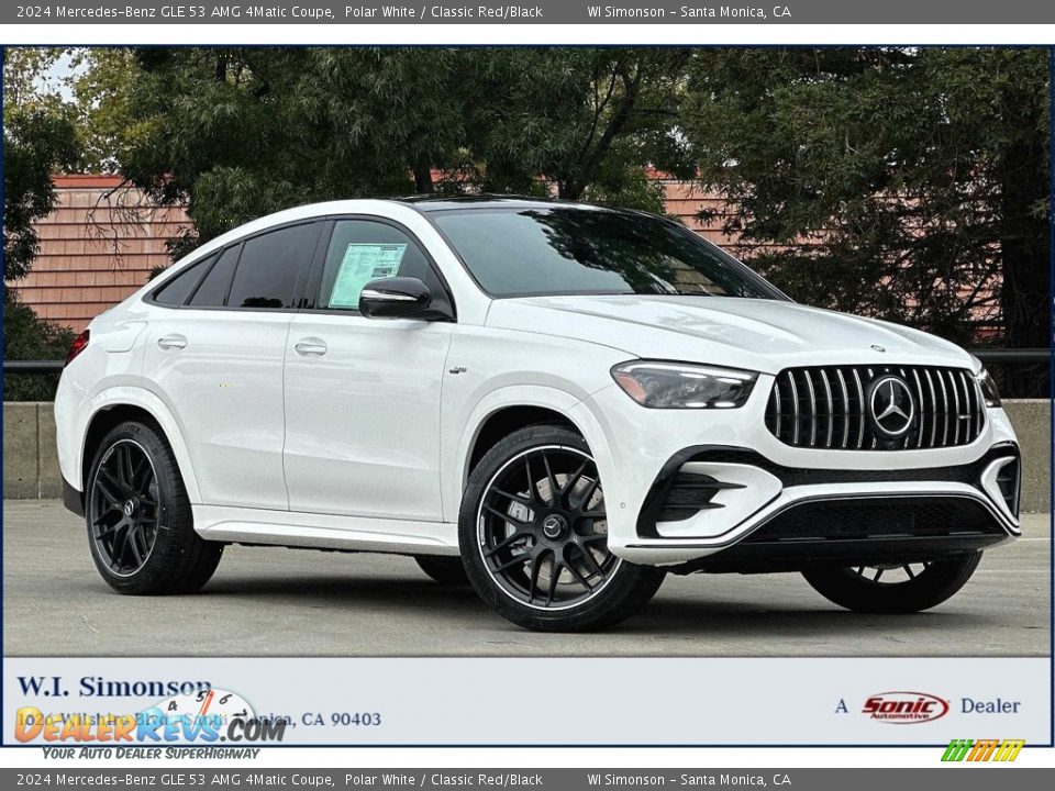 2024 Mercedes-Benz GLE 53 AMG 4Matic Coupe Polar White / Classic Red/Black Photo #1