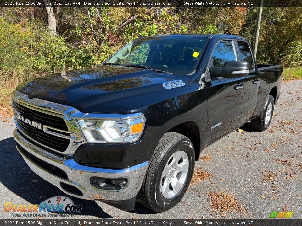 2020 Ram 1500 Big Horn Quad Cab 4x4 Diamond Black Crystal Pearl / Black/Diesel Gray Photo #2