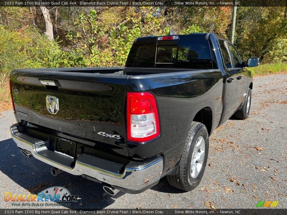 2020 Ram 1500 Big Horn Quad Cab 4x4 Diamond Black Crystal Pearl / Black/Diesel Gray Photo #6