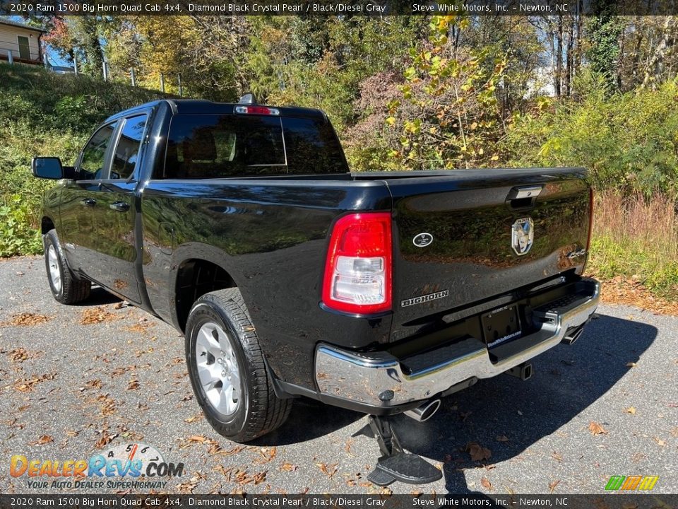 2020 Ram 1500 Big Horn Quad Cab 4x4 Diamond Black Crystal Pearl / Black/Diesel Gray Photo #9