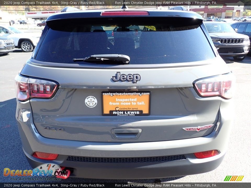 2020 Jeep Compass Trailhawk 4x4 Sting-Gray / Ruby Red/Black Photo #4