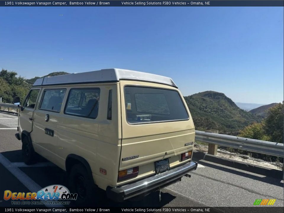 Bamboo Yellow 1981 Volkswagen Vanagon Camper Photo #2