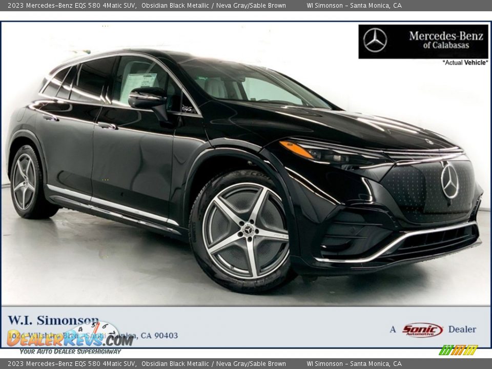 2023 Mercedes-Benz EQS 580 4Matic SUV Obsidian Black Metallic / Neva Gray/Sable Brown Photo #1