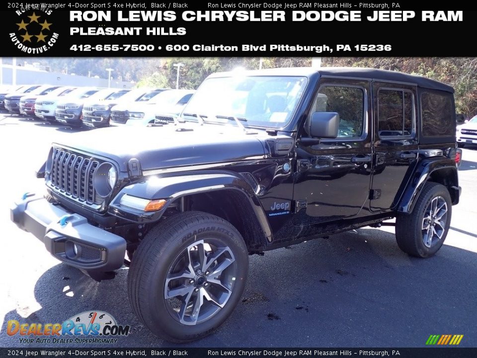 2024 Jeep Wrangler 4-Door Sport S 4xe Hybrid Black / Black Photo #1