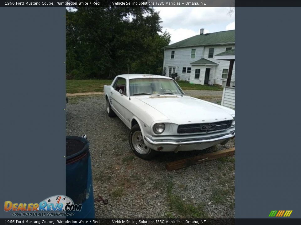 1966 Ford Mustang Coupe Wimbledon White / Red Photo #11