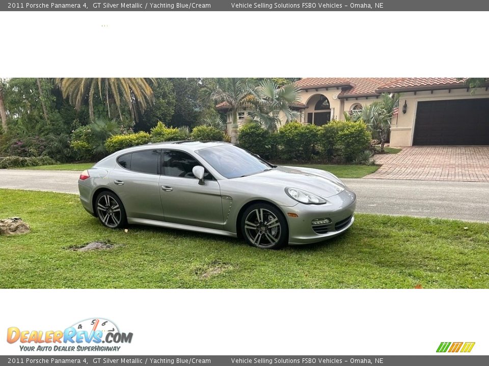 2011 Porsche Panamera 4 GT Silver Metallic / Yachting Blue/Cream Photo #3