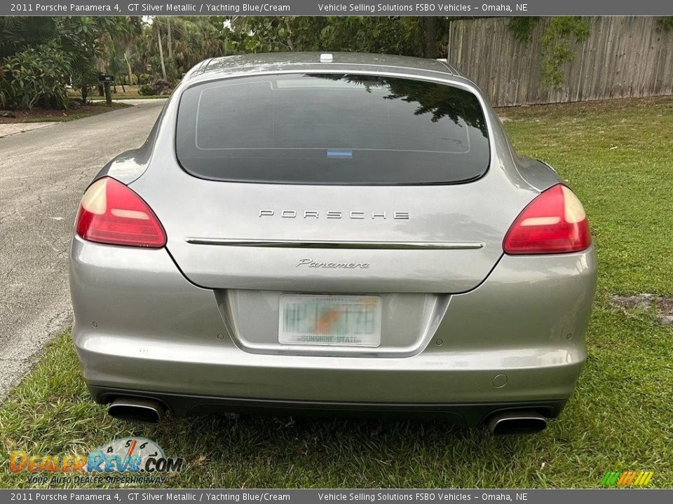 2011 Porsche Panamera 4 GT Silver Metallic / Yachting Blue/Cream Photo #4