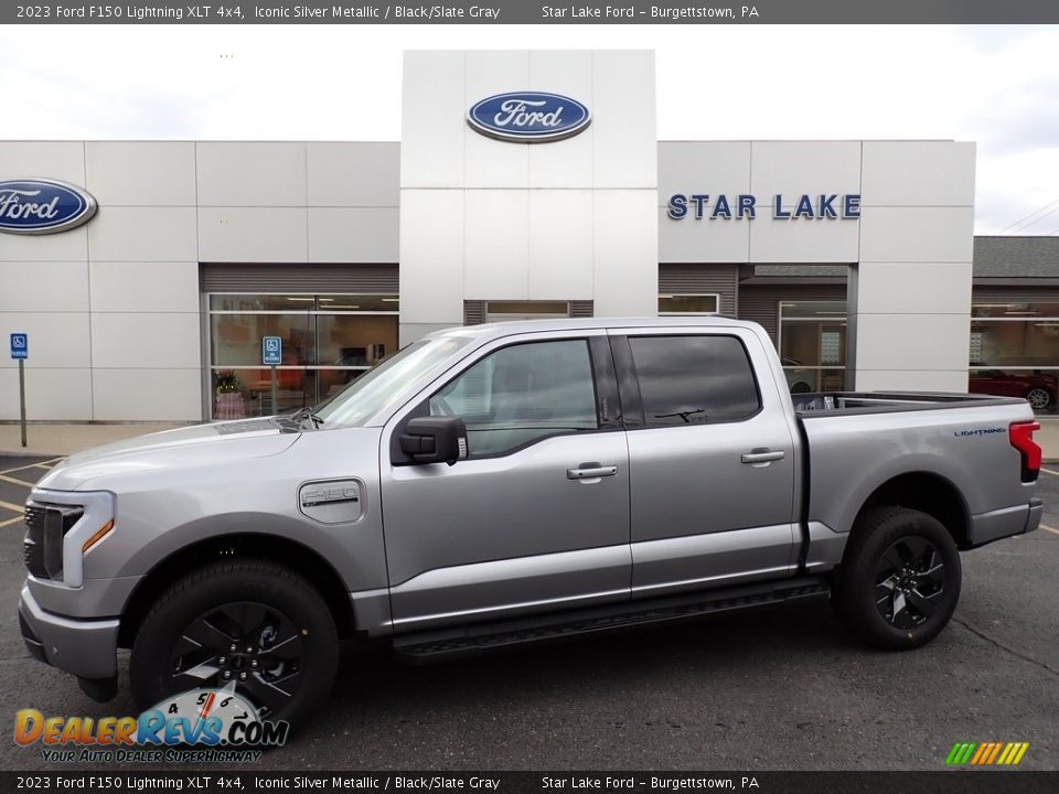 2023 Ford F150 Lightning XLT 4x4 Iconic Silver Metallic / Black/Slate Gray Photo #1