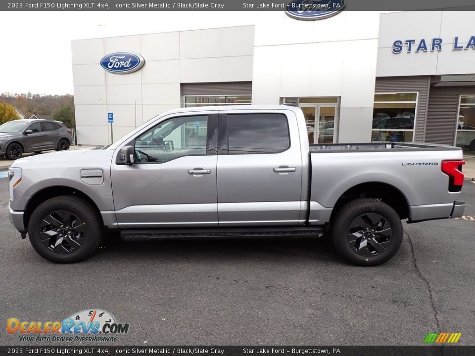 2023 Ford F150 Lightning XLT 4x4 Iconic Silver Metallic / Black/Slate Gray Photo #2