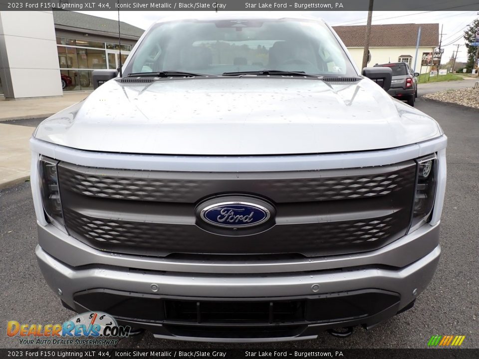 2023 Ford F150 Lightning XLT 4x4 Iconic Silver Metallic / Black/Slate Gray Photo #10