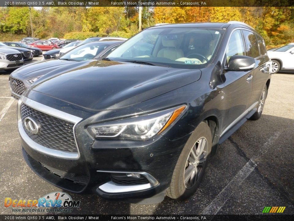 2018 Infiniti QX60 3.5 AWD Black Obsidian / Wheat Photo #1