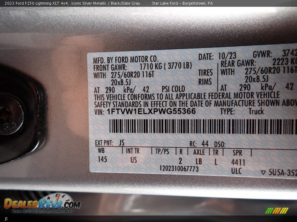 Ford Color Code JS Iconic Silver Metallic