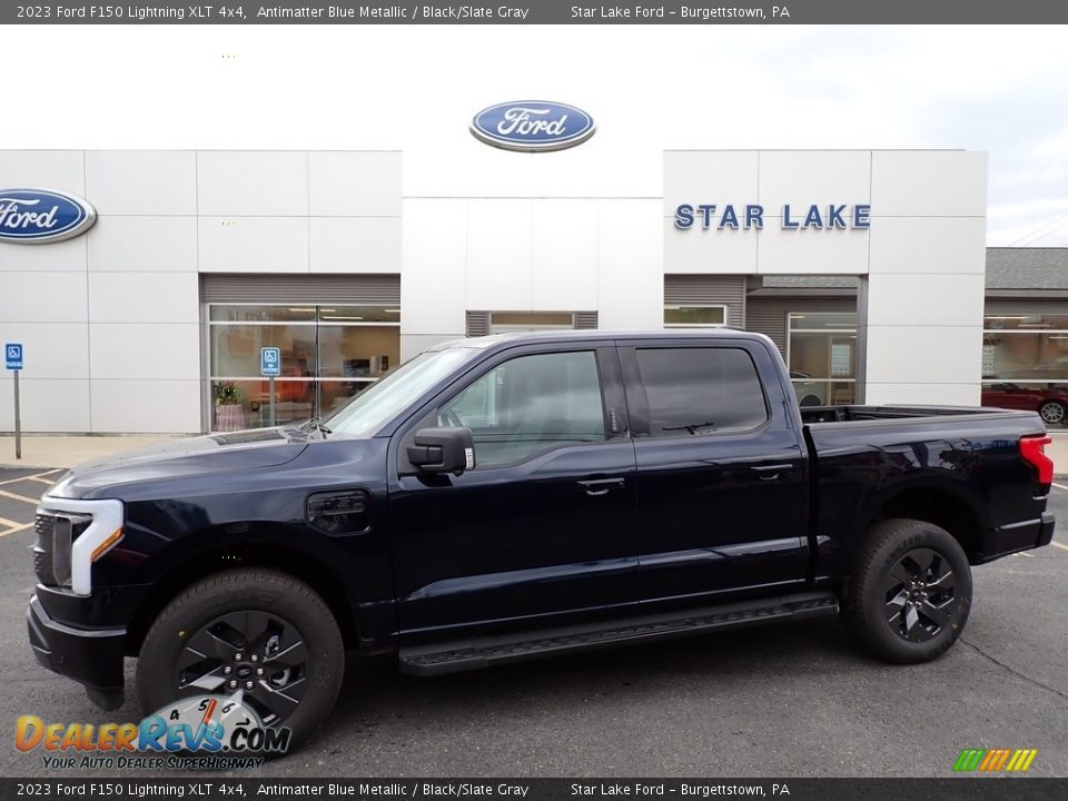 2023 Ford F150 Lightning XLT 4x4 Antimatter Blue Metallic / Black/Slate Gray Photo #1