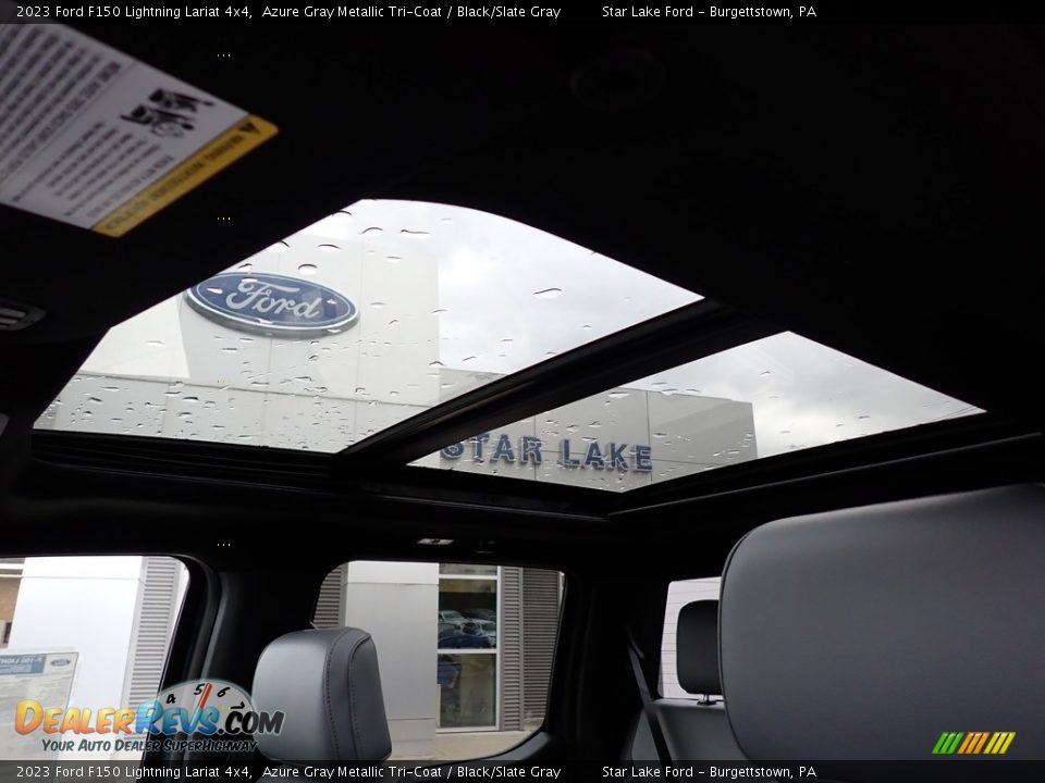 2023 Ford F150 Lightning Lariat 4x4 Azure Gray Metallic Tri-Coat / Black/Slate Gray Photo #17