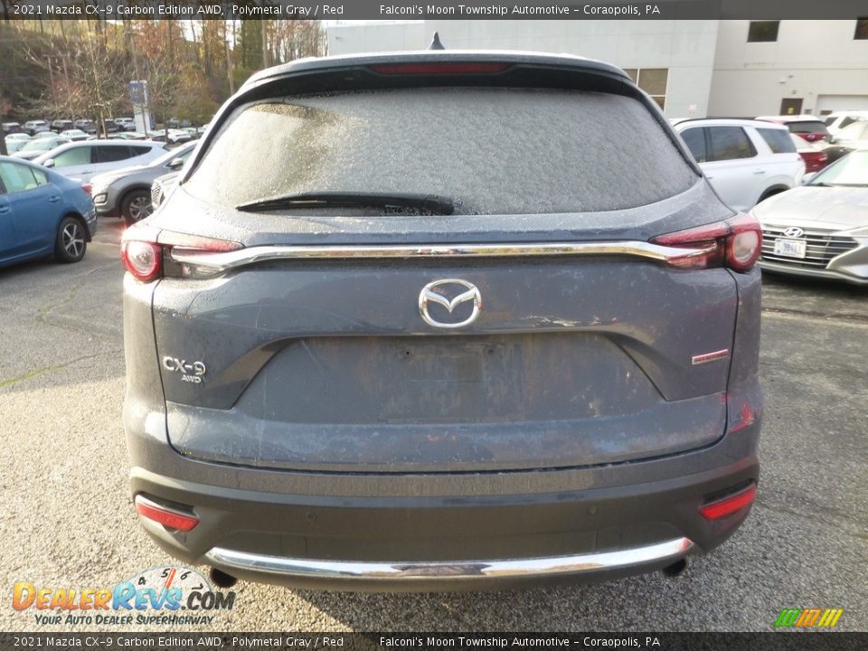 2021 Mazda CX-9 Carbon Edition AWD Polymetal Gray / Red Photo #3