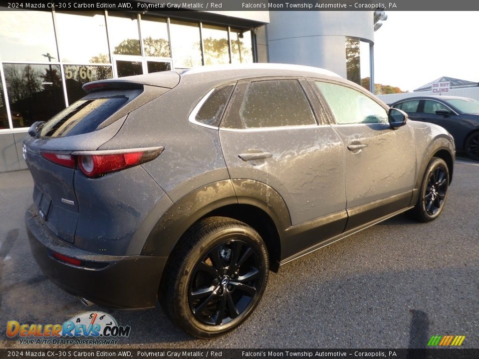 2024 Mazda CX-30 S Carbon Edition AWD Polymetal Gray Metallic / Red Photo #2