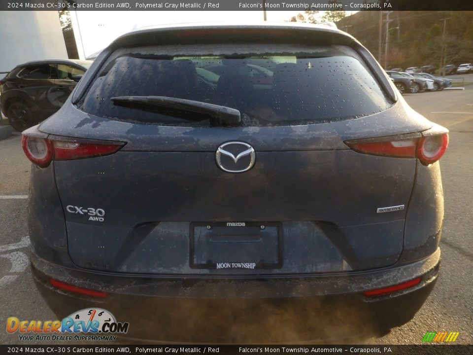 2024 Mazda CX-30 S Carbon Edition AWD Polymetal Gray Metallic / Red Photo #3