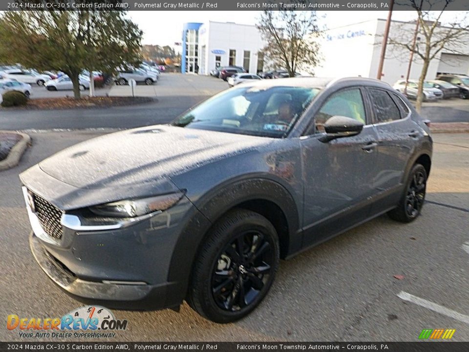 2024 Mazda CX-30 S Carbon Edition AWD Polymetal Gray Metallic / Red Photo #6