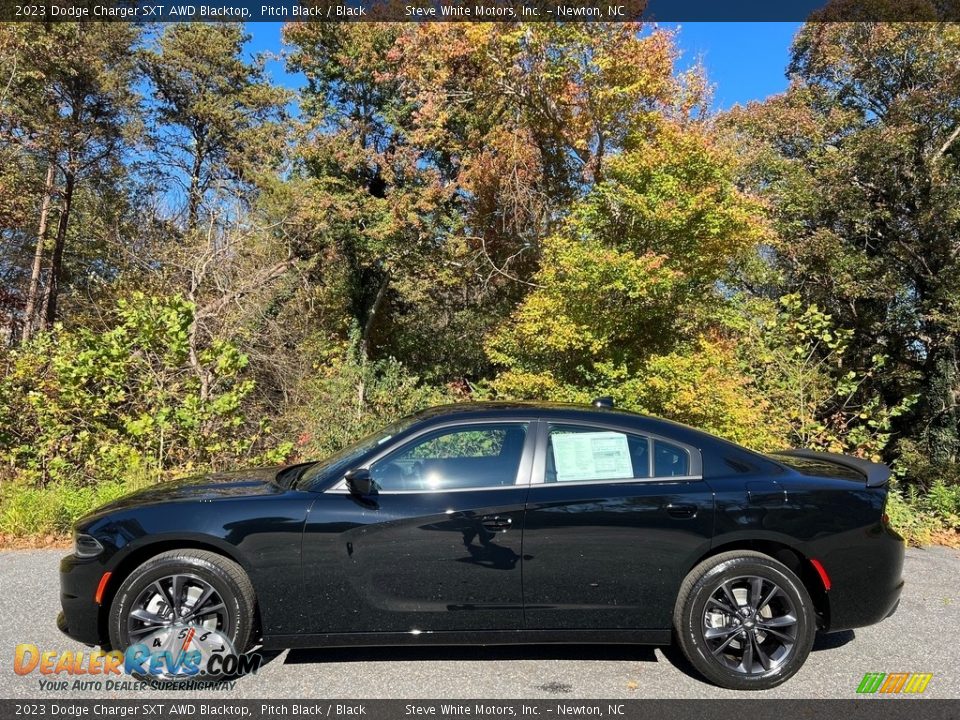 Pitch Black 2023 Dodge Charger SXT AWD Blacktop Photo #1