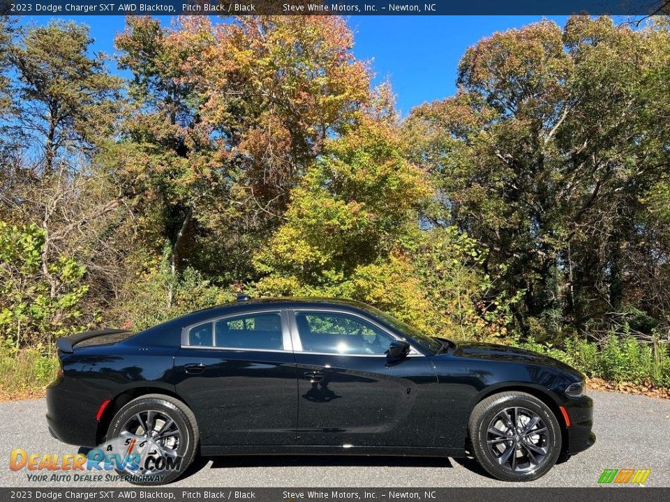 Pitch Black 2023 Dodge Charger SXT AWD Blacktop Photo #5