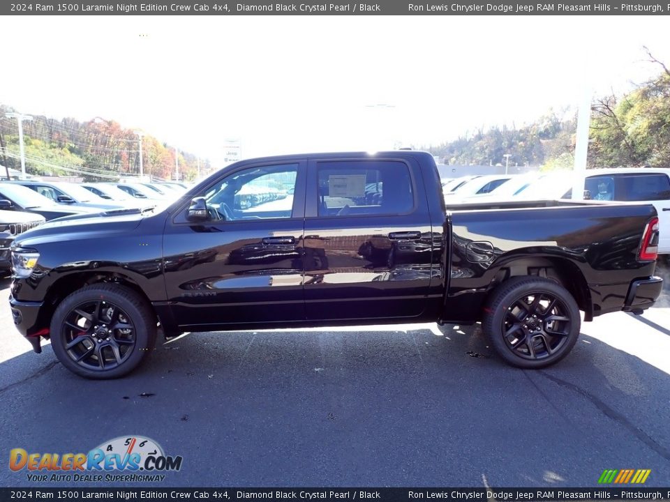 2024 Ram 1500 Laramie Night Edition Crew Cab 4x4 Diamond Black Crystal Pearl / Black Photo #2