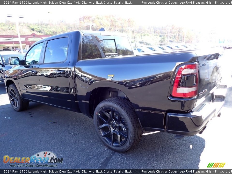 2024 Ram 1500 Laramie Night Edition Crew Cab 4x4 Diamond Black Crystal Pearl / Black Photo #3