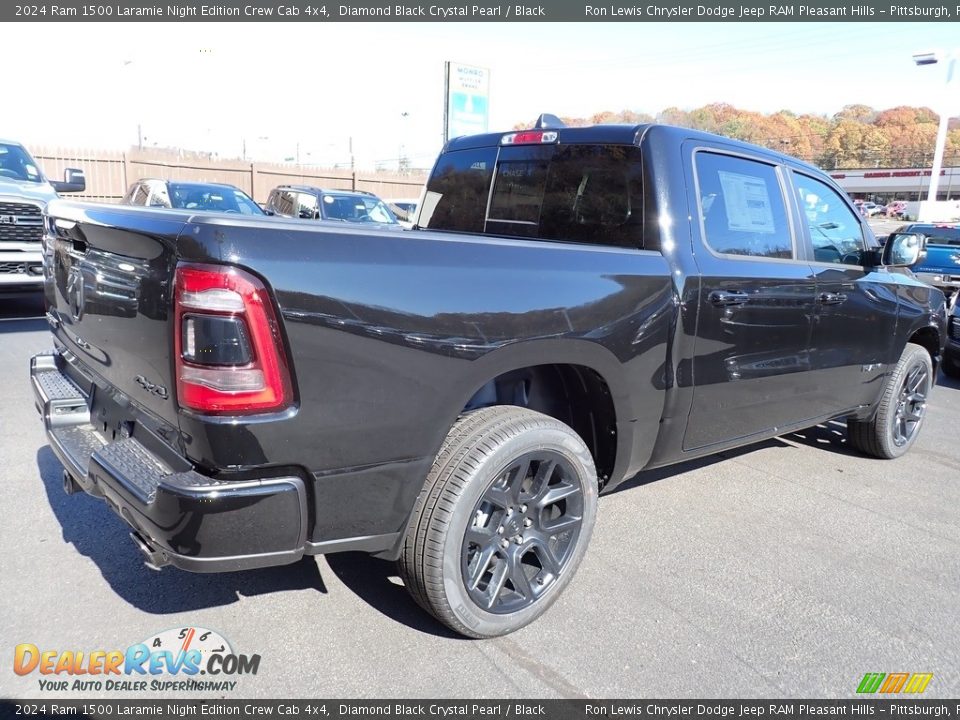 2024 Ram 1500 Laramie Night Edition Crew Cab 4x4 Diamond Black Crystal Pearl / Black Photo #6