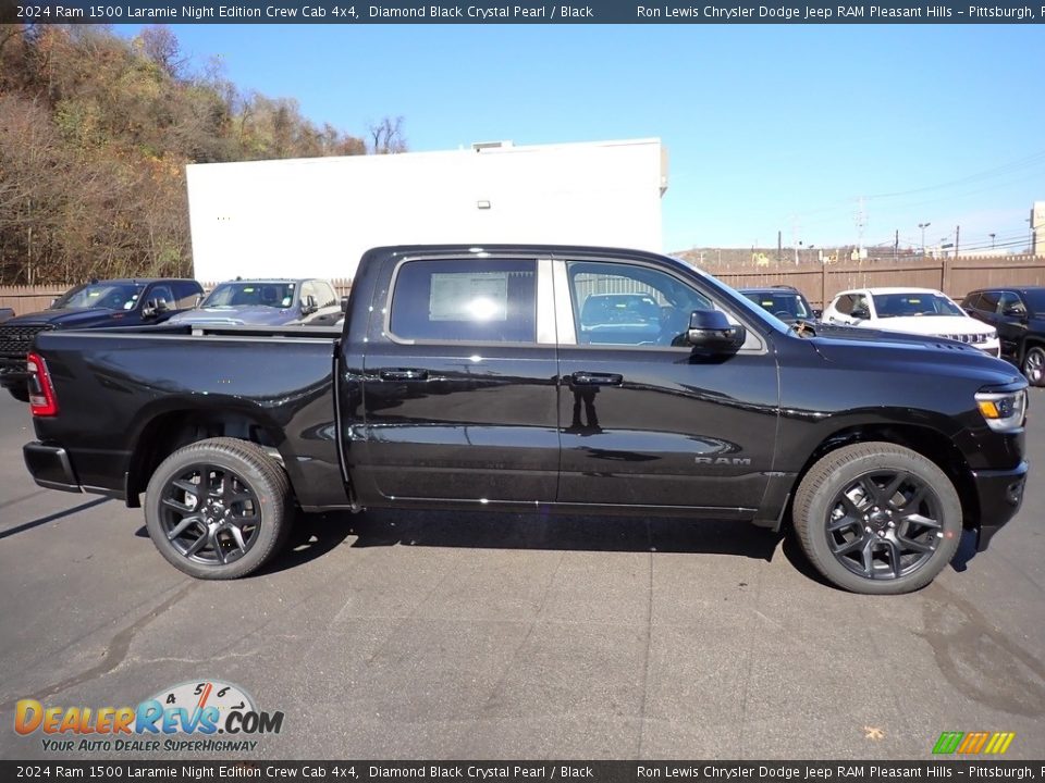 Diamond Black Crystal Pearl 2024 Ram 1500 Laramie Night Edition Crew Cab 4x4 Photo #7