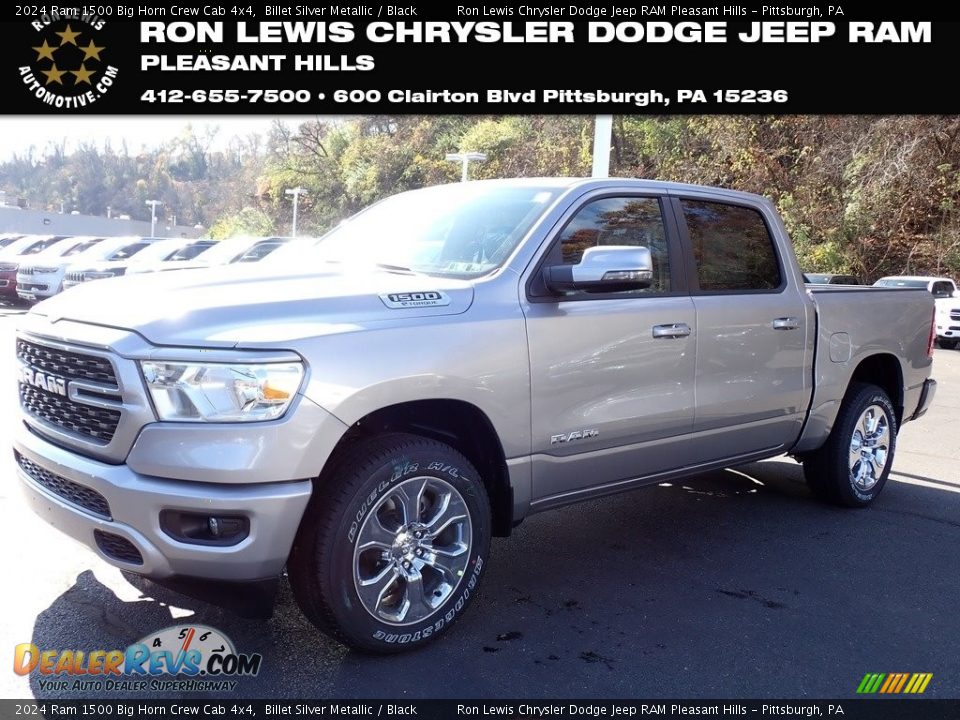 2024 Ram 1500 Big Horn Crew Cab 4x4 Billet Silver Metallic / Black Photo #1