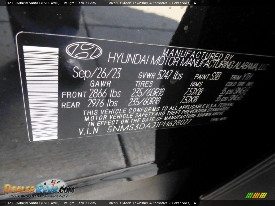 2023 Hyundai Santa Fe SEL AWD Twilight Black / Gray Photo #18