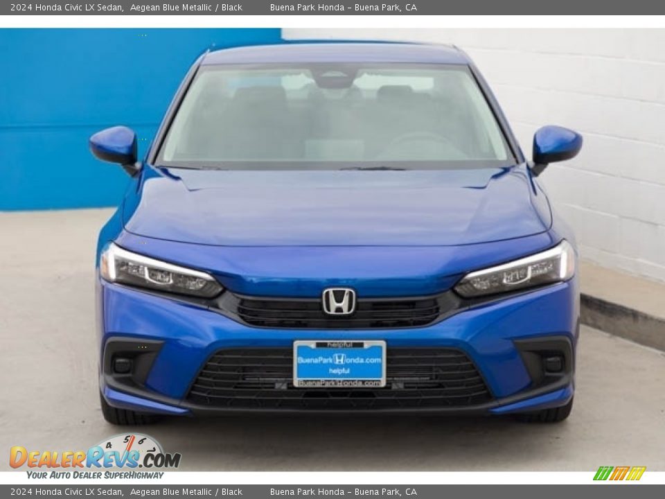 2024 Honda Civic LX Sedan Aegean Blue Metallic / Black Photo #3