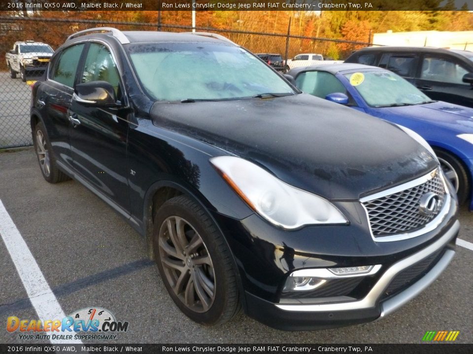 2016 Infiniti QX50 AWD Malbec Black / Wheat Photo #2