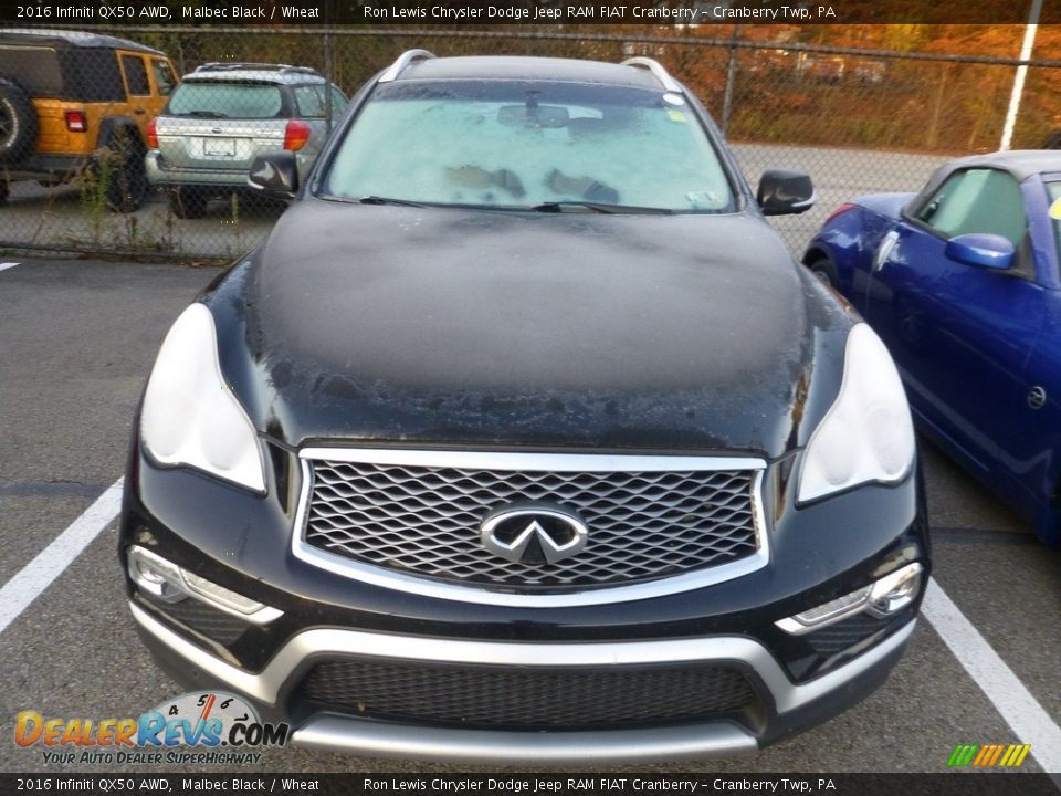 2016 Infiniti QX50 AWD Malbec Black / Wheat Photo #4