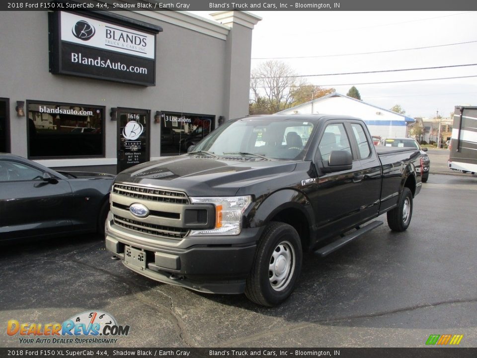 2018 Ford F150 XL SuperCab 4x4 Shadow Black / Earth Gray Photo #2