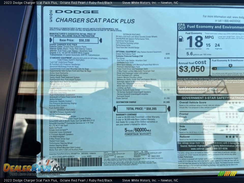2023 Dodge Charger Scat Pack Plus Window Sticker Photo #28