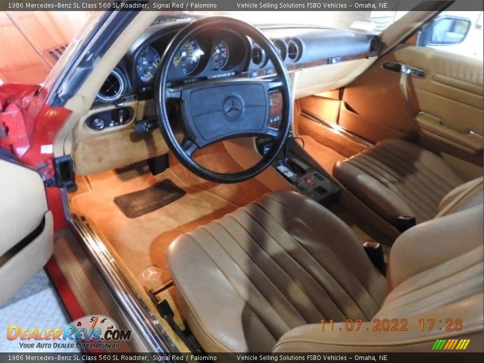 Palomino Interior - 1986 Mercedes-Benz SL Class 560 SL Roadster Photo #4