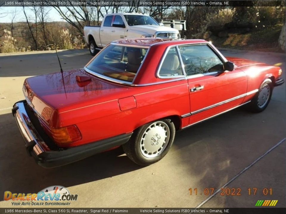 1986 Mercedes-Benz SL Class 560 SL Roadster Signal Red / Palomino Photo #22
