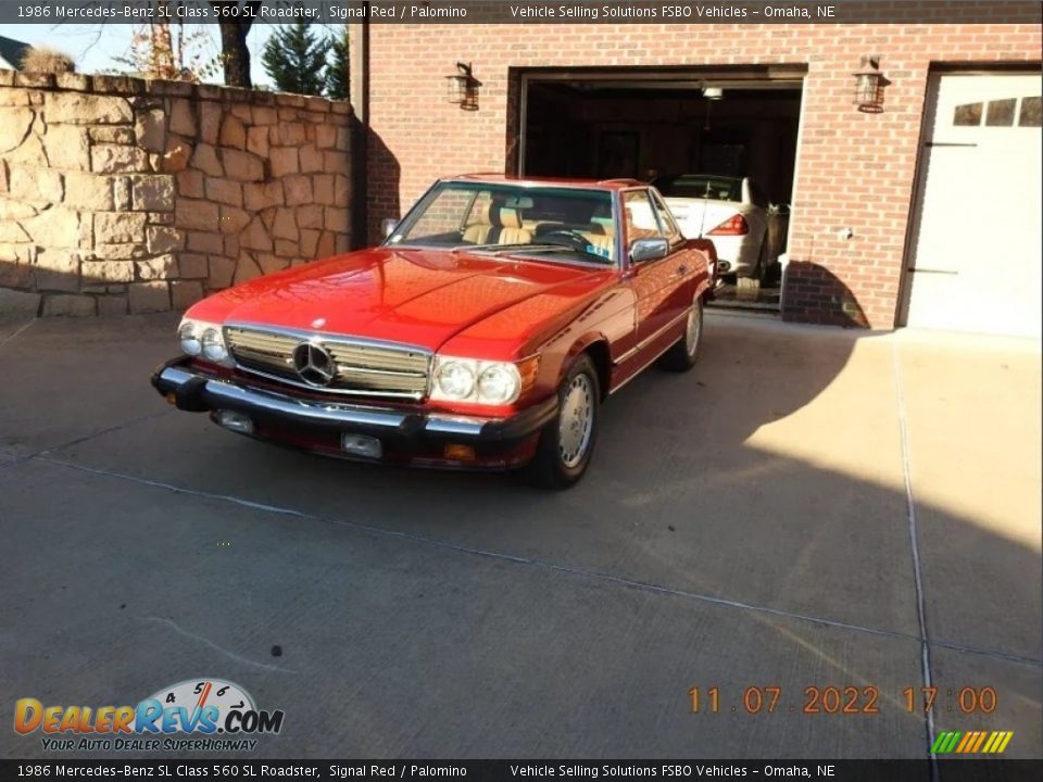 1986 Mercedes-Benz SL Class 560 SL Roadster Signal Red / Palomino Photo #25