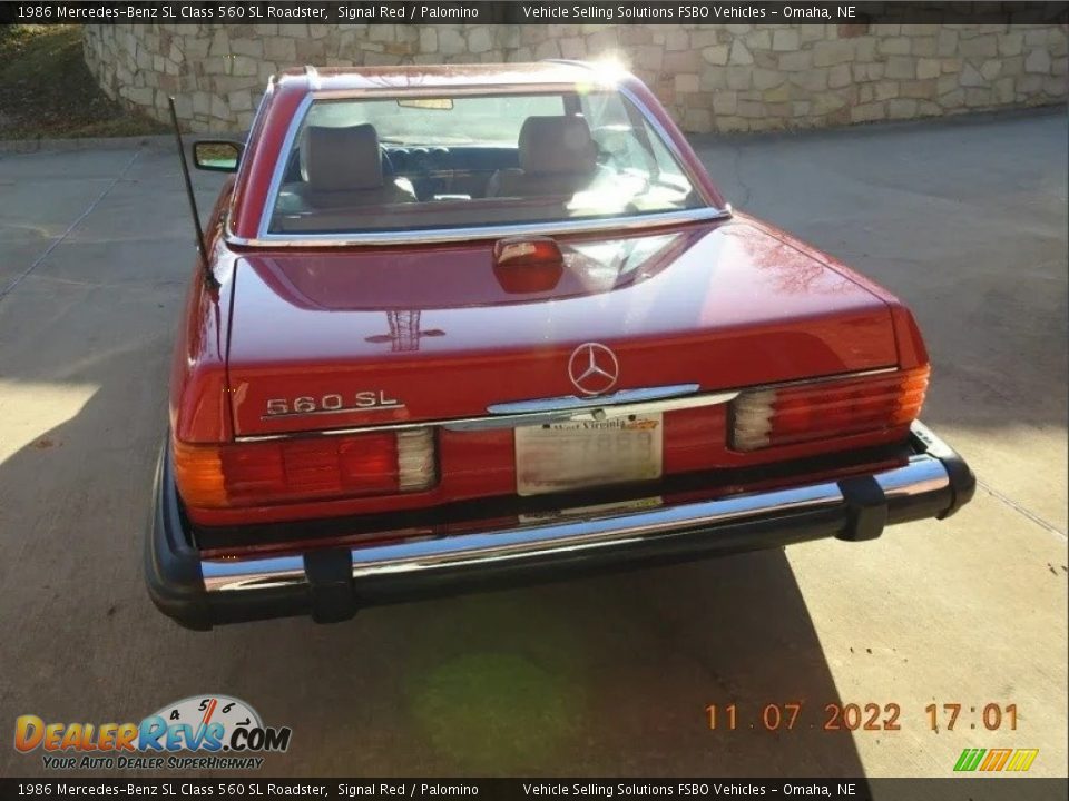 1986 Mercedes-Benz SL Class 560 SL Roadster Signal Red / Palomino Photo #31