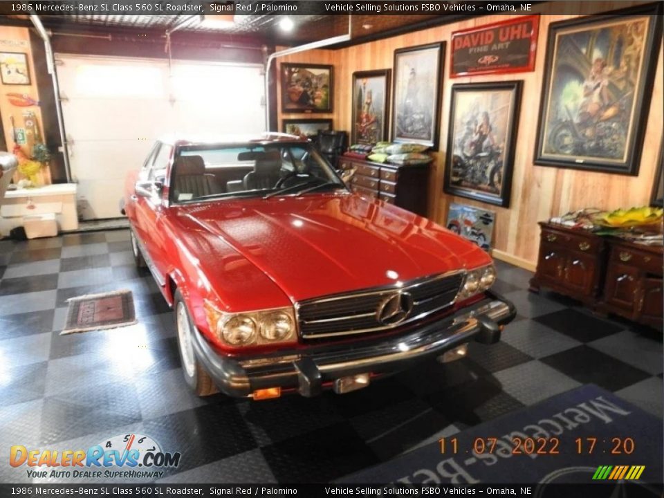 1986 Mercedes-Benz SL Class 560 SL Roadster Signal Red / Palomino Photo #33