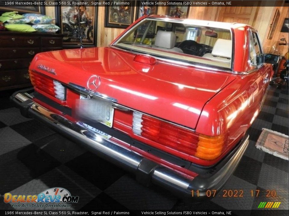 1986 Mercedes-Benz SL Class 560 SL Roadster Signal Red / Palomino Photo #35