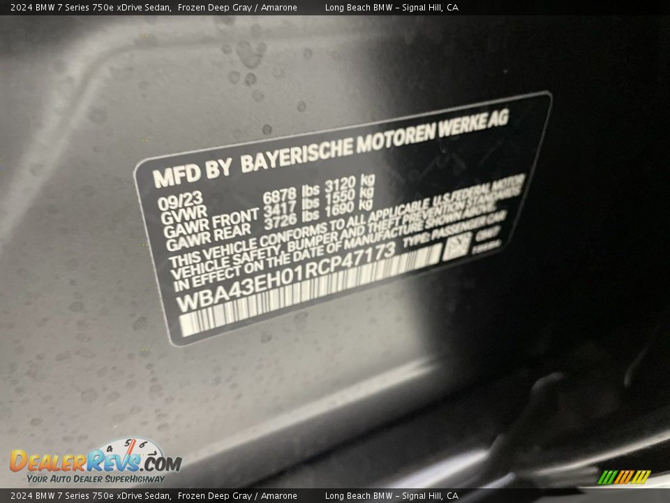 2024 BMW 7 Series 750e xDrive Sedan Frozen Deep Gray / Amarone Photo #29