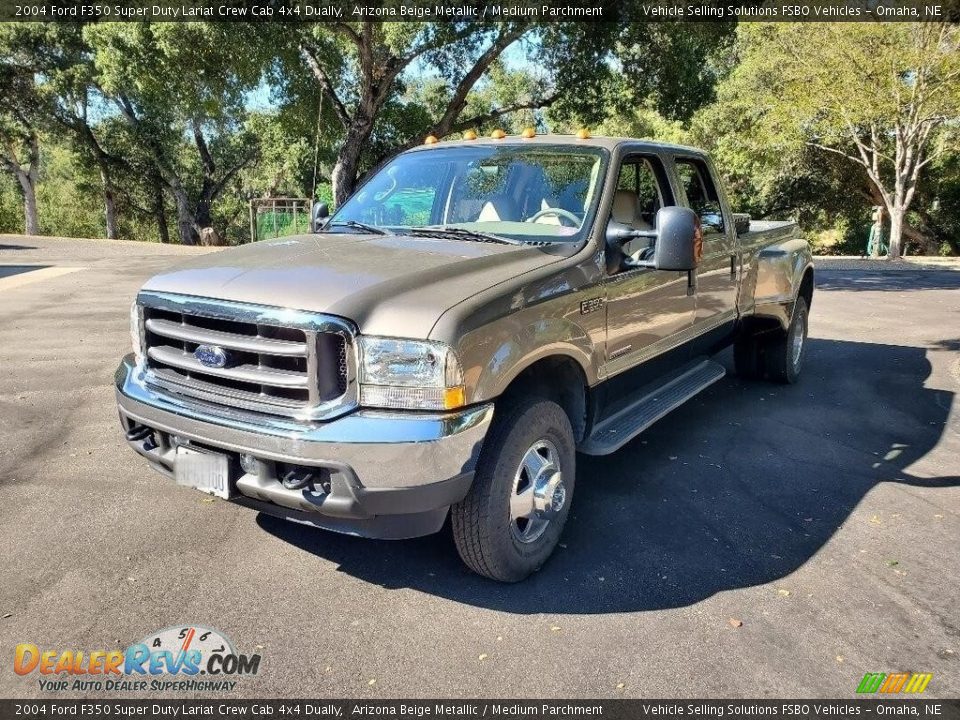 2004 Ford F350 Super Duty Lariat Crew Cab 4x4 Dually Arizona Beige Metallic / Medium Parchment Photo #1